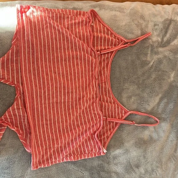 red stripped button down - Picture 3 of 3